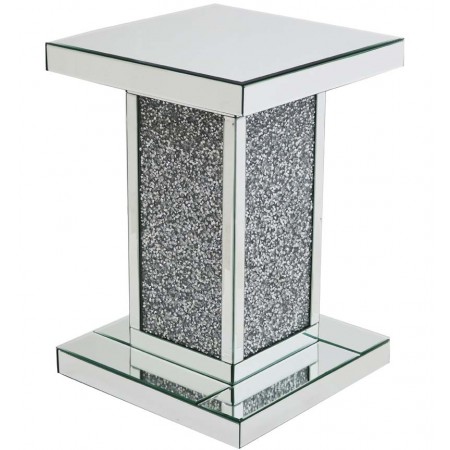 Crushed glass lamp table