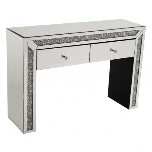 Crushed glass 2 drawer dressing/console table